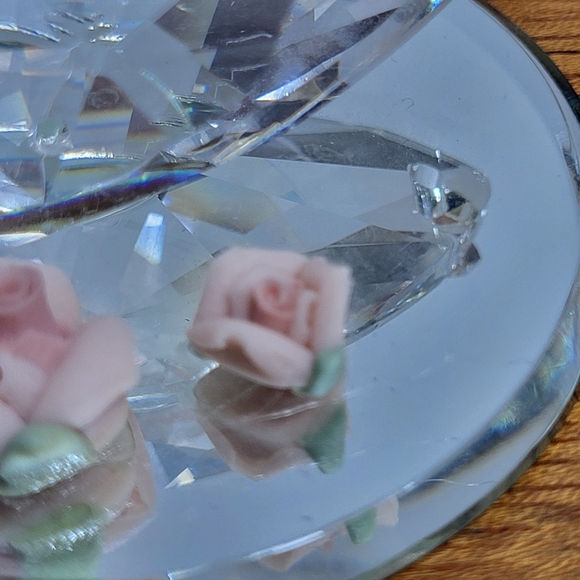 Vintage Minature Crystal Swan on Mirror Figurine - Picture 14 of 17